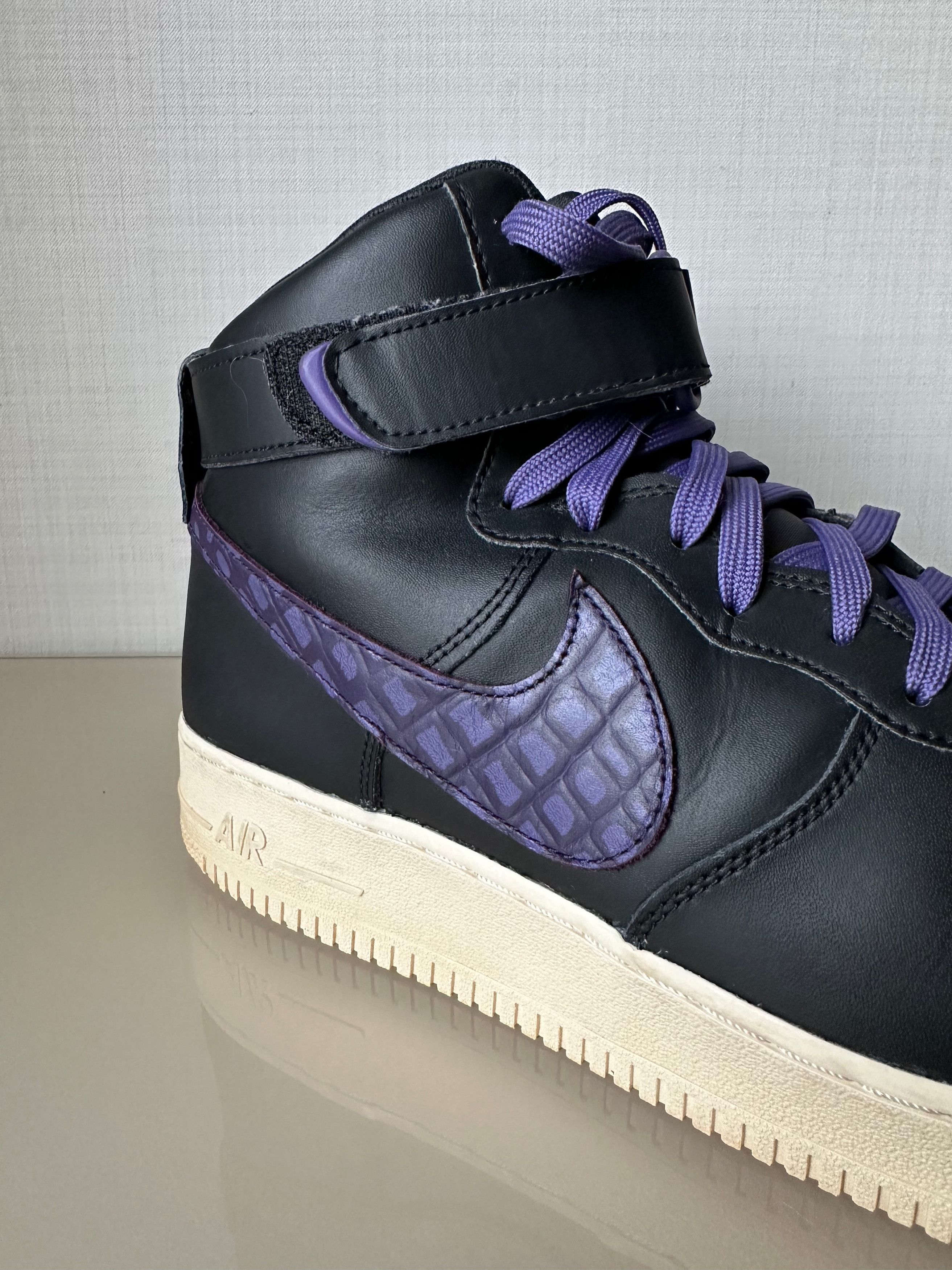 Nike NIKE AIR FORCE 1 HIGH '07 Black PURPLE Sneakers Size US 11.5 / EU 44-45 - 11 Thumbnail