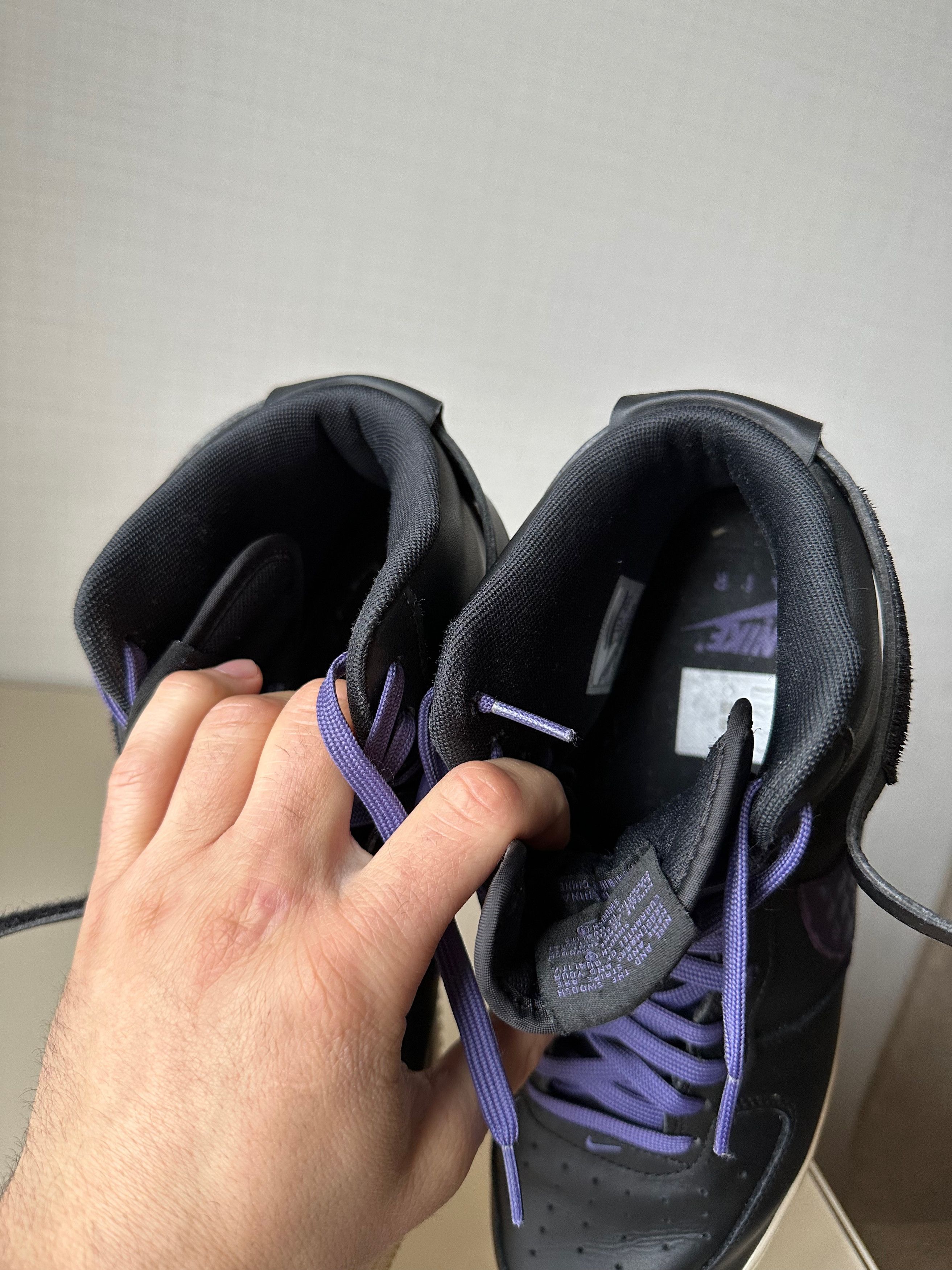 Nike NIKE AIR FORCE 1 HIGH '07 Black PURPLE Sneakers Size US 11.5 / EU 44-45 - 13 Thumbnail