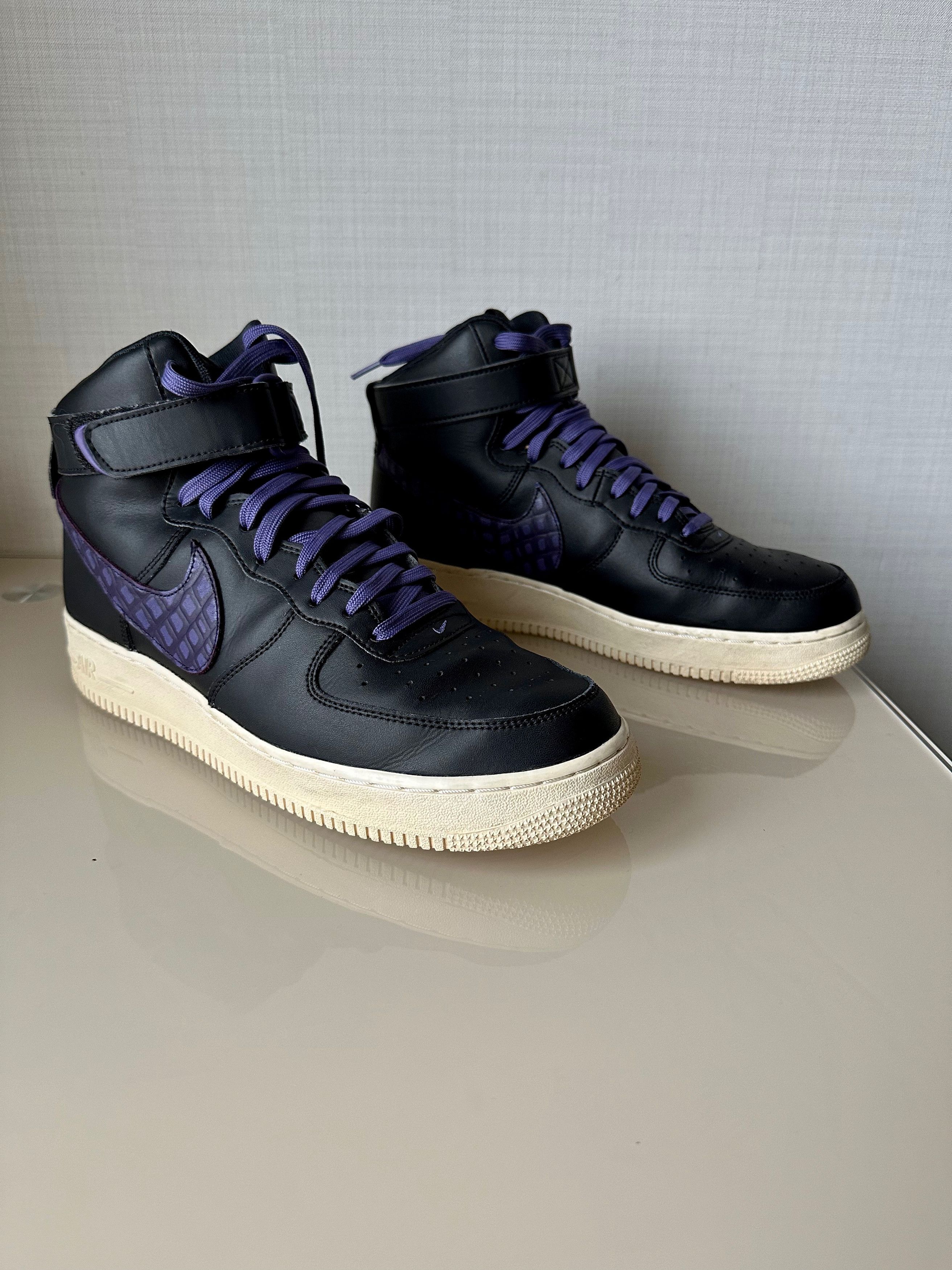 Nike NIKE AIR FORCE 1 HIGH '07 Black PURPLE Sneakers Size US 11.5 / EU 44-45 - 10 Thumbnail
