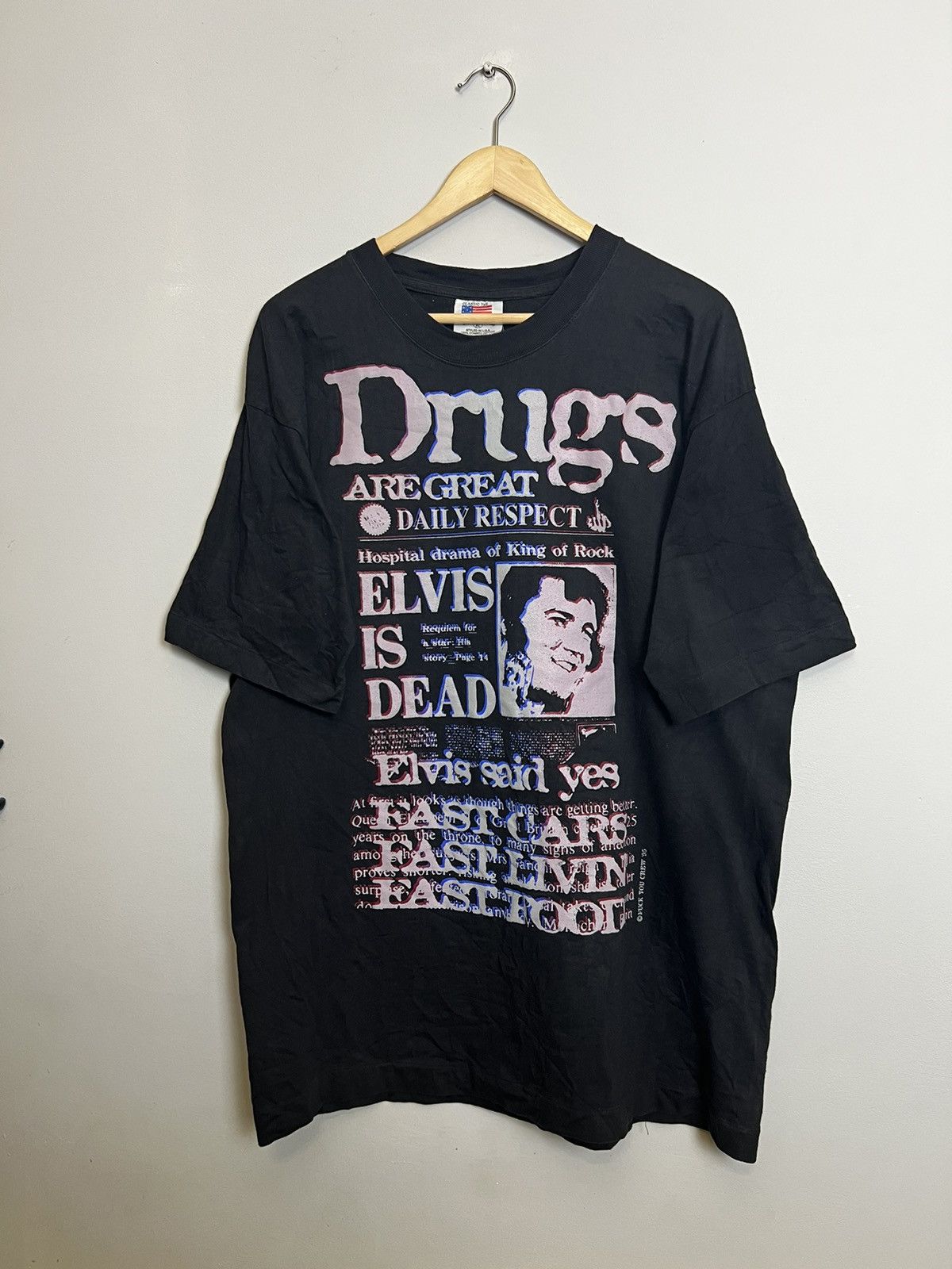 image of Vintage 90's Terror Worldwide Drugs Are Great Hardcore Band in Black, Men's (Size XL)