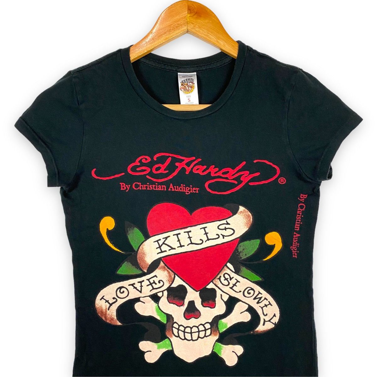 Christian Audigier ED HARDY BY CHRISTIAN AUDIGIER TOPS LOVE KILLS SLOWLY SKULL Size S / US 4 / IT 40 - 2 Thumbnail