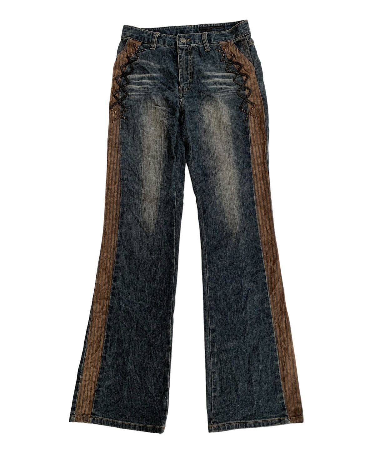 If Six Was Nine × Japanese Brand × Tornado Mart Flared Blue Jam Boot Cut Pants Undefined Size US 28 / EU 44 - 1 Thumbnail