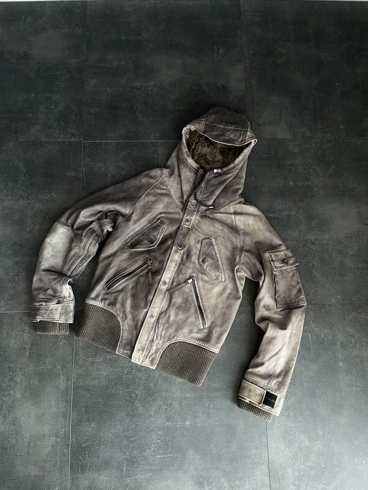 image of Avant Garde x Dolce Gabbana Vintage Luxury Dolce&gabbana Archive Rabbit Leather Jacket in Brown (Si