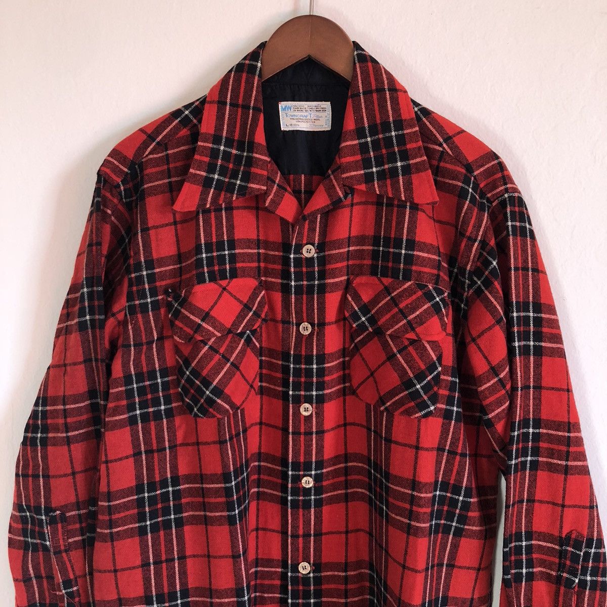 Towncraft × Vintage Vintage Towncraft flannel red black plaid wool men’s L Size US L / EU 52-54 / 3 - 1 Thumbnail