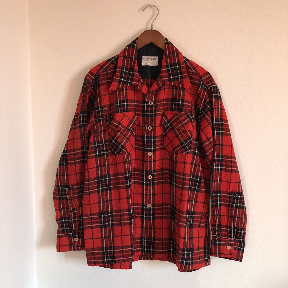 Towncraft × Vintage Vintage Towncraft flannel red black plaid wool men’s L Size US L / EU 52-54 / 3 - 3 Thumbnail
