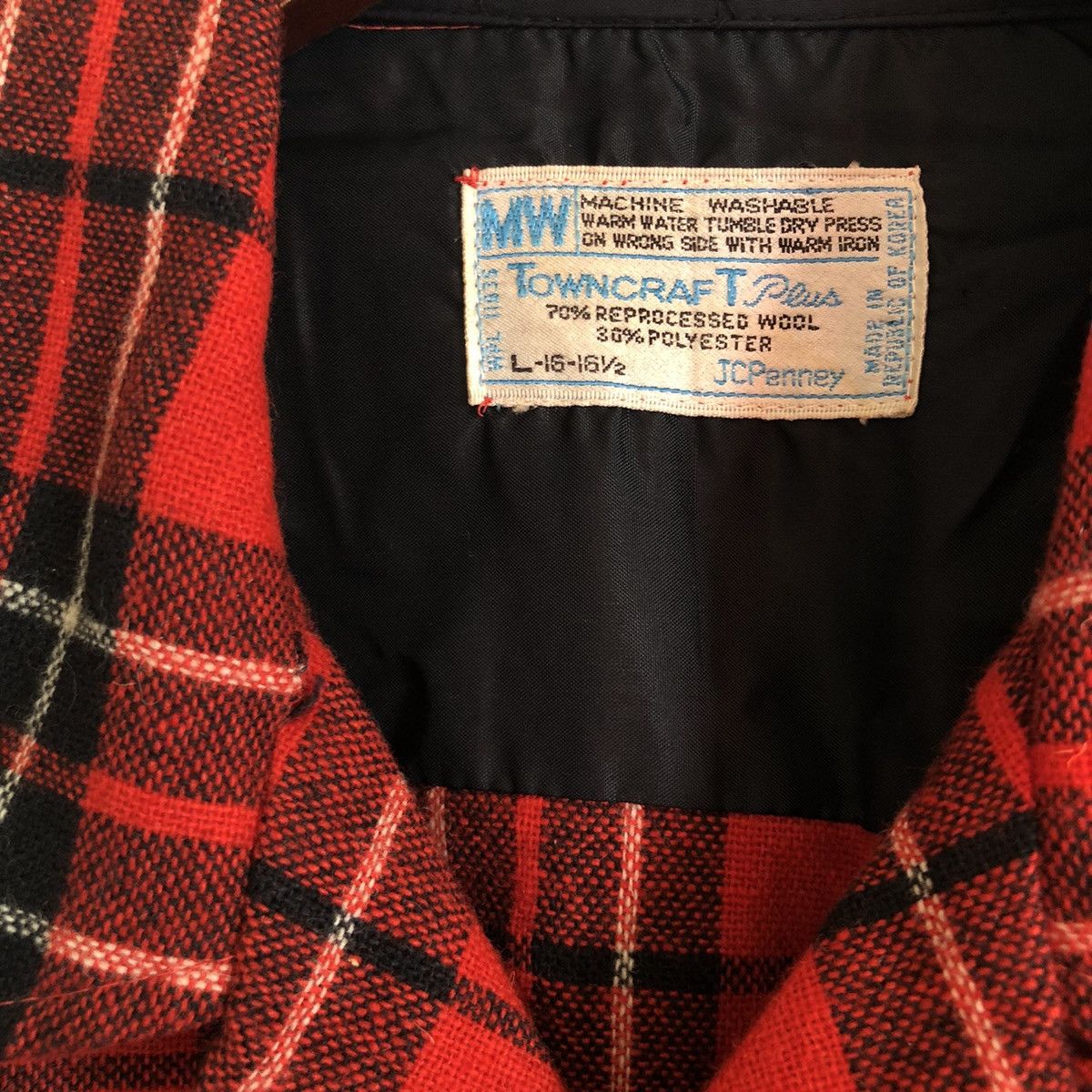 Towncraft × Vintage Vintage Towncraft flannel red black plaid wool men’s L Size US L / EU 52-54 / 3 - 6 Thumbnail