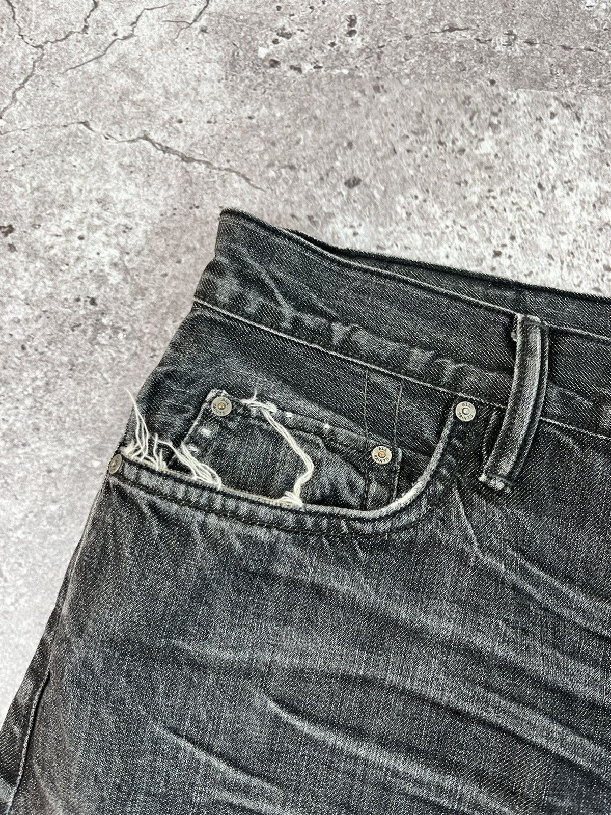 Allsaints Allsaints Black NLS Split Distressed Denim Pants Size US 32 / EU 48 - 9 Thumbnail