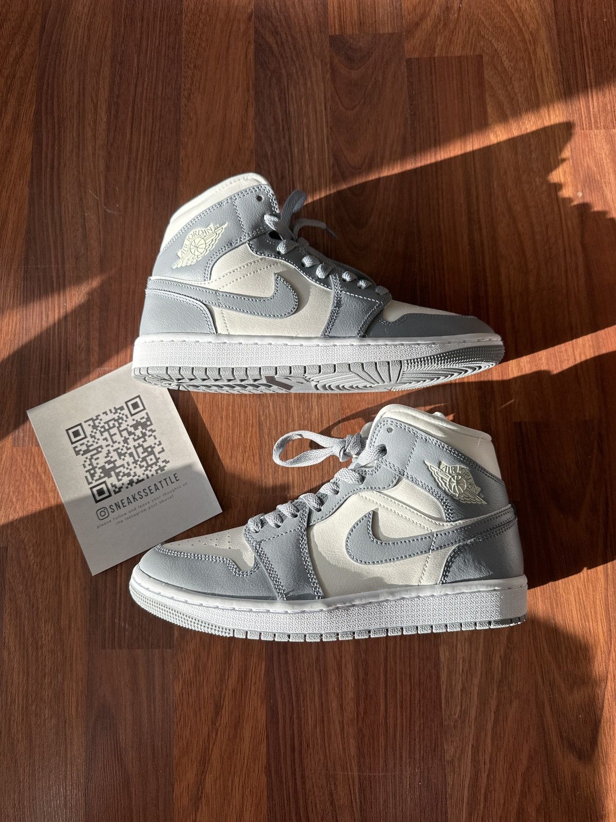 image of Jordan Nike Jordan 1 Mid Stealth (W) Size 5.5M/7W Bq6472-115 Shoes in Grey, Women's