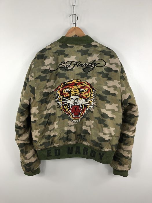 Sac De Voyage Vintage Ed Hardy – Cuir Style Tigre – Cabine Homme – Très Bon état