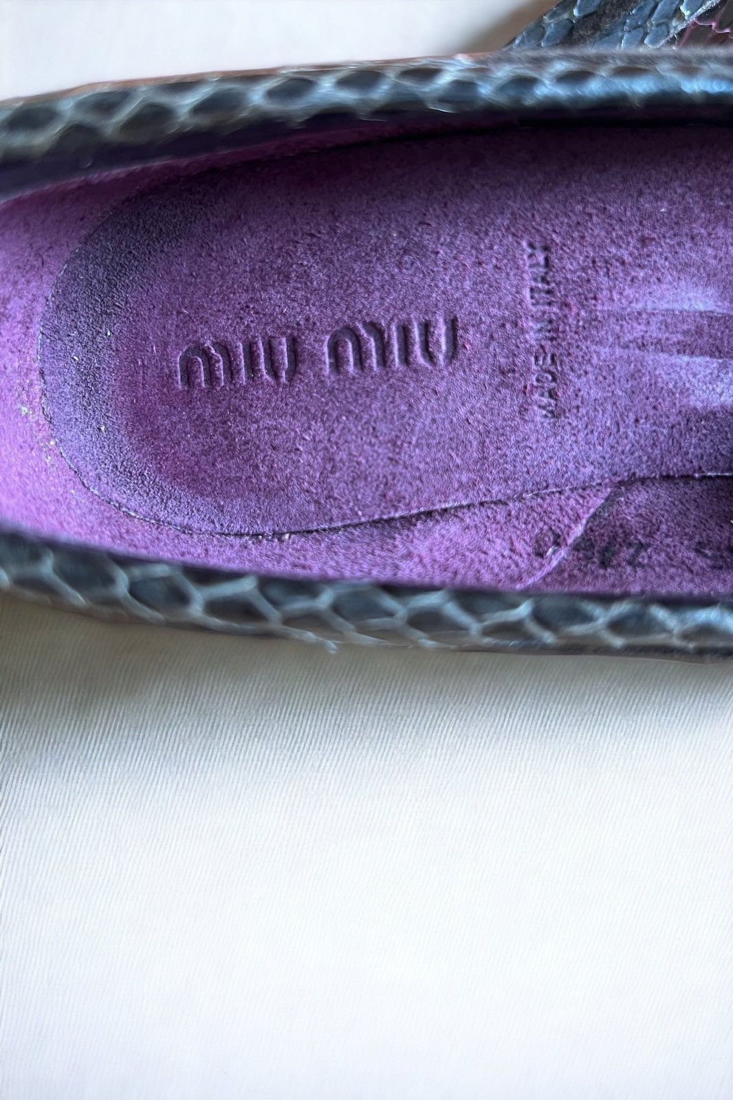 Miu Miu Miu Miu Y2K Rare Vintage Snakeskin Laced Pumps Heels Size US 5 / IT 35 - 9 Thumbnail