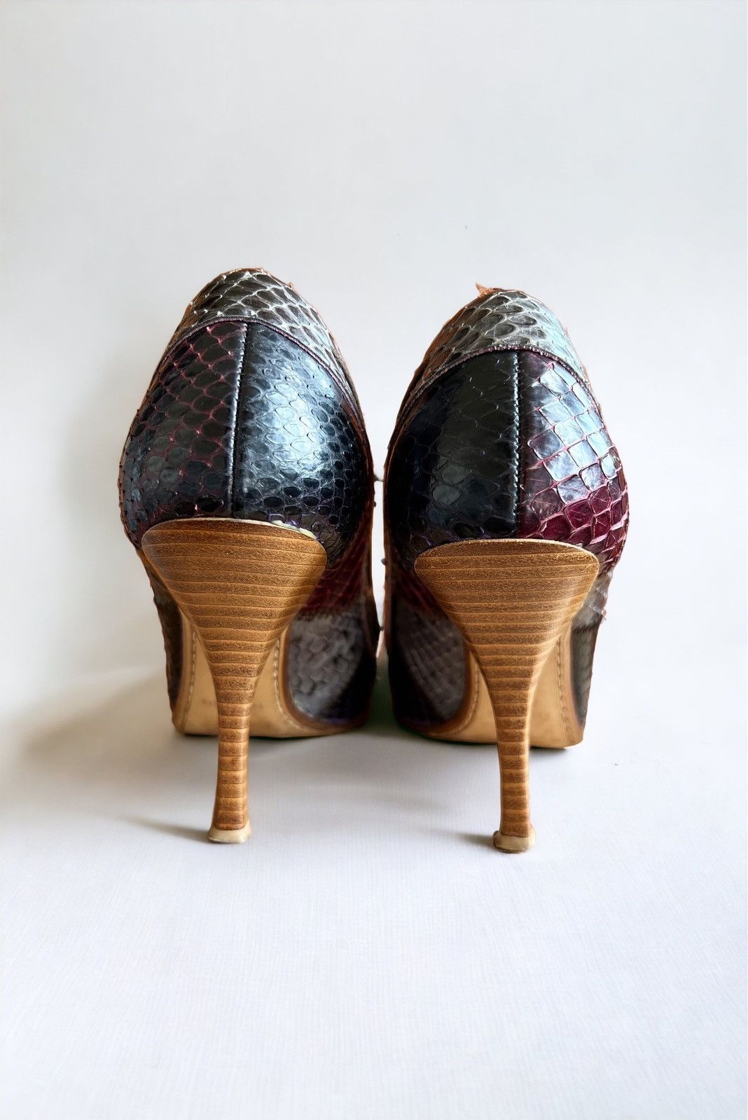 Miu Miu Miu Miu Y2K Rare Vintage Snakeskin Laced Pumps Heels Size US 5 / IT 35 - 8 Thumbnail