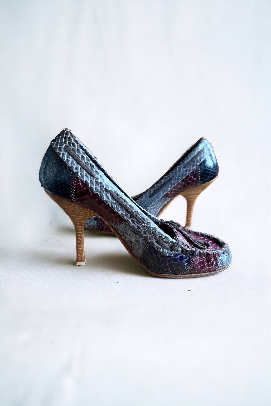 Miu Miu Miu Miu Y2K Rare Vintage Snakeskin Laced Pumps Heels Size US 5 / IT 35 - 4 Thumbnail