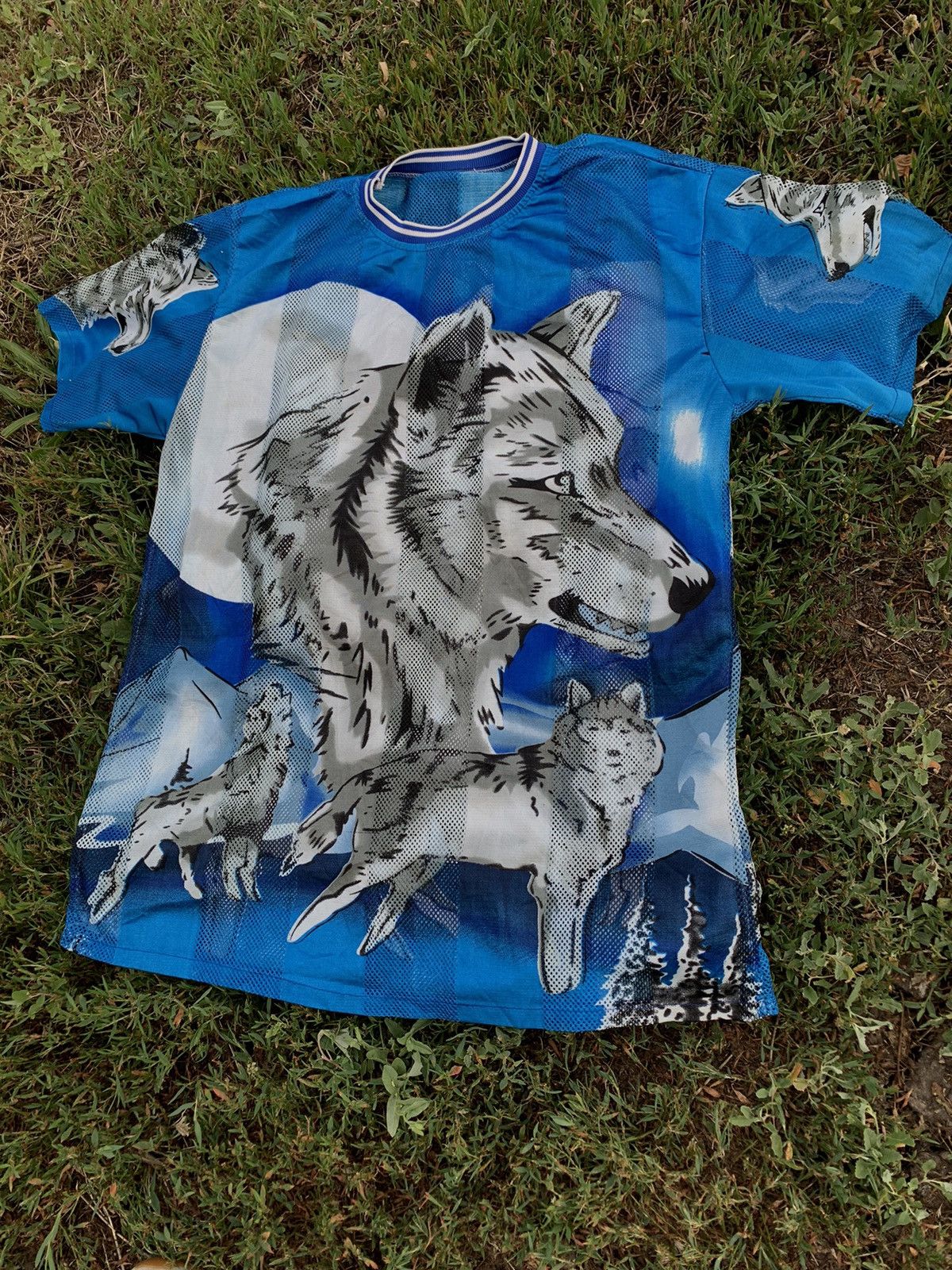Japanese Brand × Vintage Vintage Y2K Woolfs mesh tee All Over Print Japanese size M Size US M / EU 48-50 / 2 - 2 Thumbnail