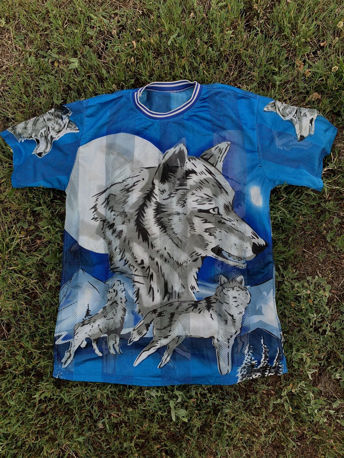 Japanese Brand × Vintage Vintage Y2K Woolfs mesh tee All Over Print Japanese size M Size US M / EU 48-50 / 2 - 1 Thumbnail