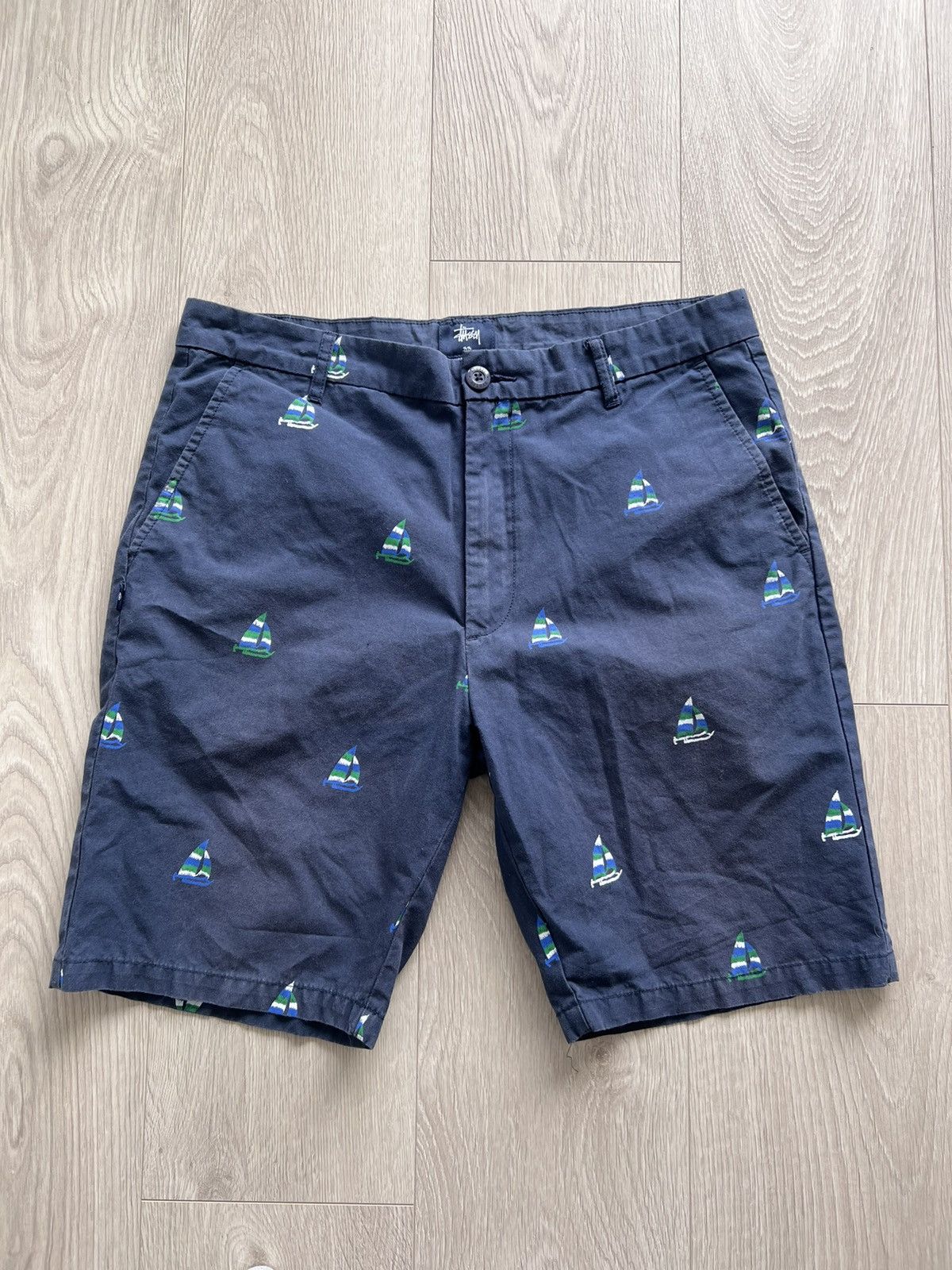 Stussy × Vintage Stussy Sailboat Shorts Chino Size US 33 - 1 Thumbnail