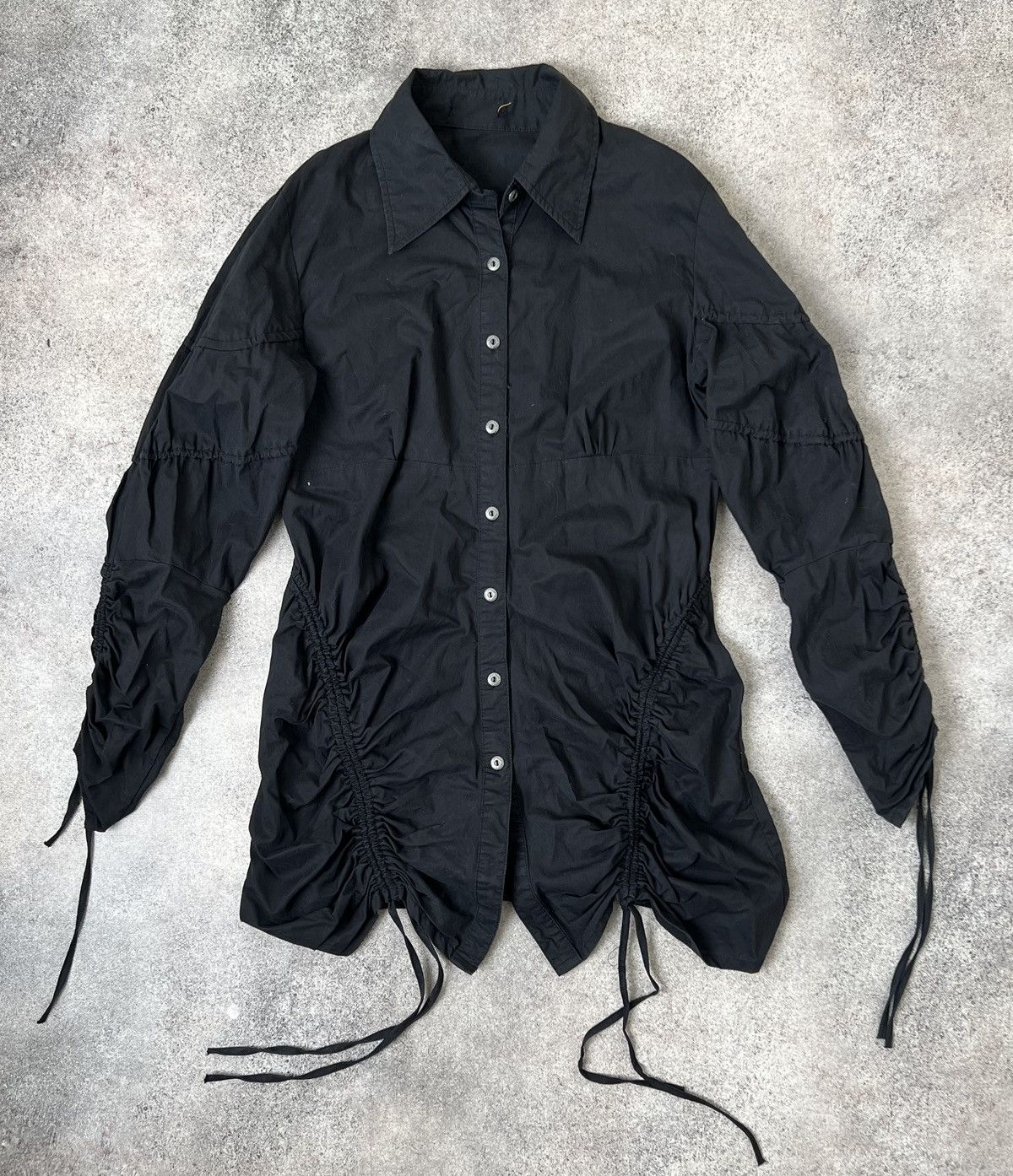 image of Avant Garde x If Six Was Nine Vintage Japanese Bondage Adjustable Shirt in Black, Women's (Size Med