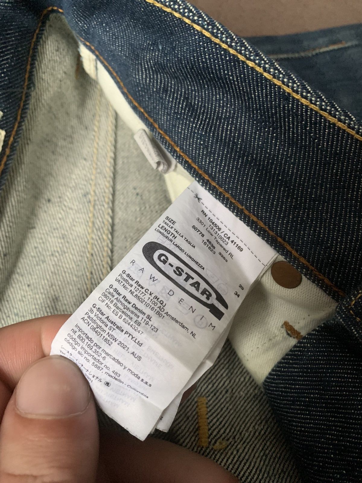G-Star G-Star Raw Selvedge Low Tapered RL Distressed Denim W29 L34 Size US 29 - 16 Thumbnail