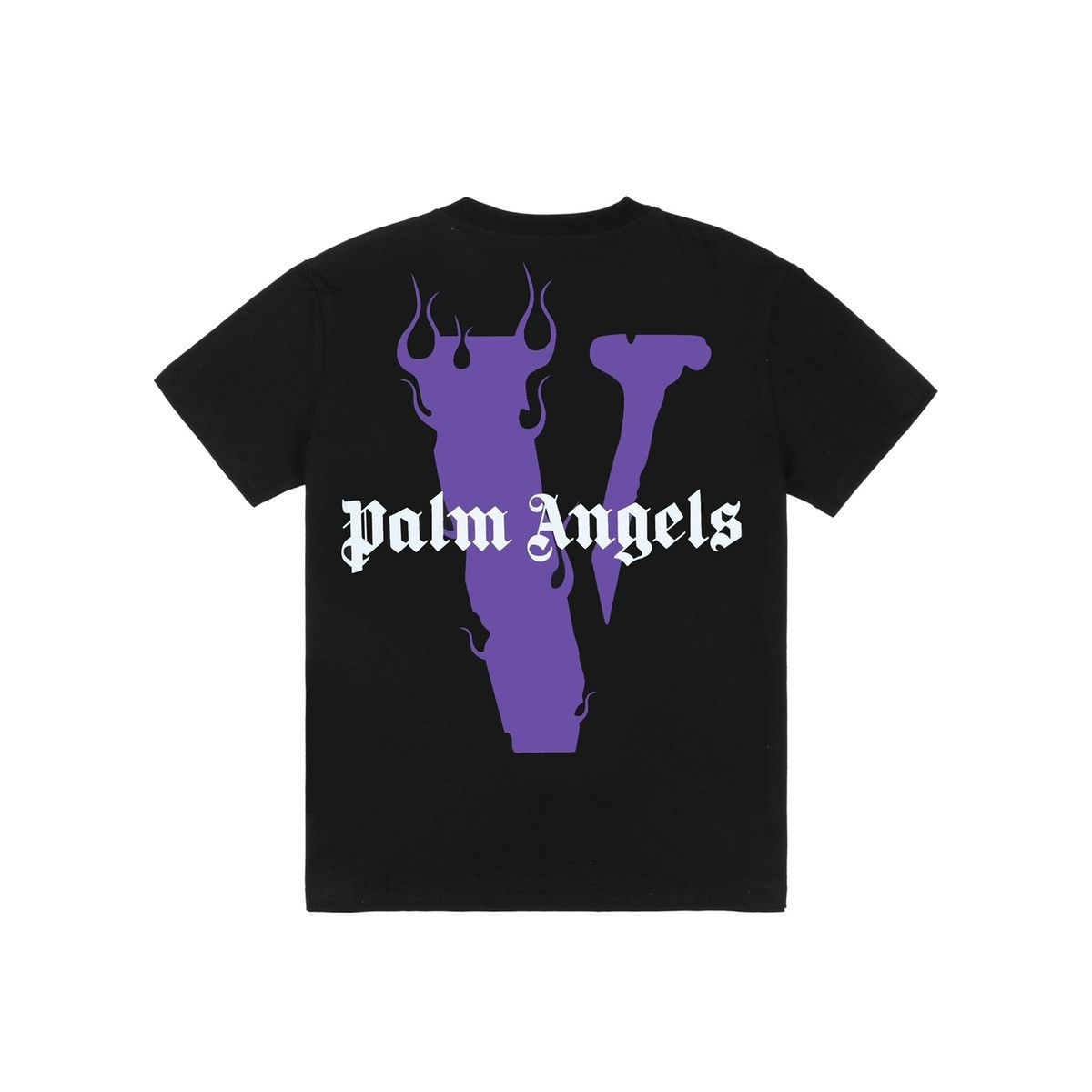 image of Palm Angels Staple Tee Black Purple Size S in Black/Purple, Men's