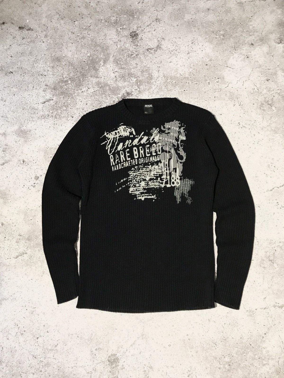 Vintage Smog Crewneck Graphic Sweater Black L