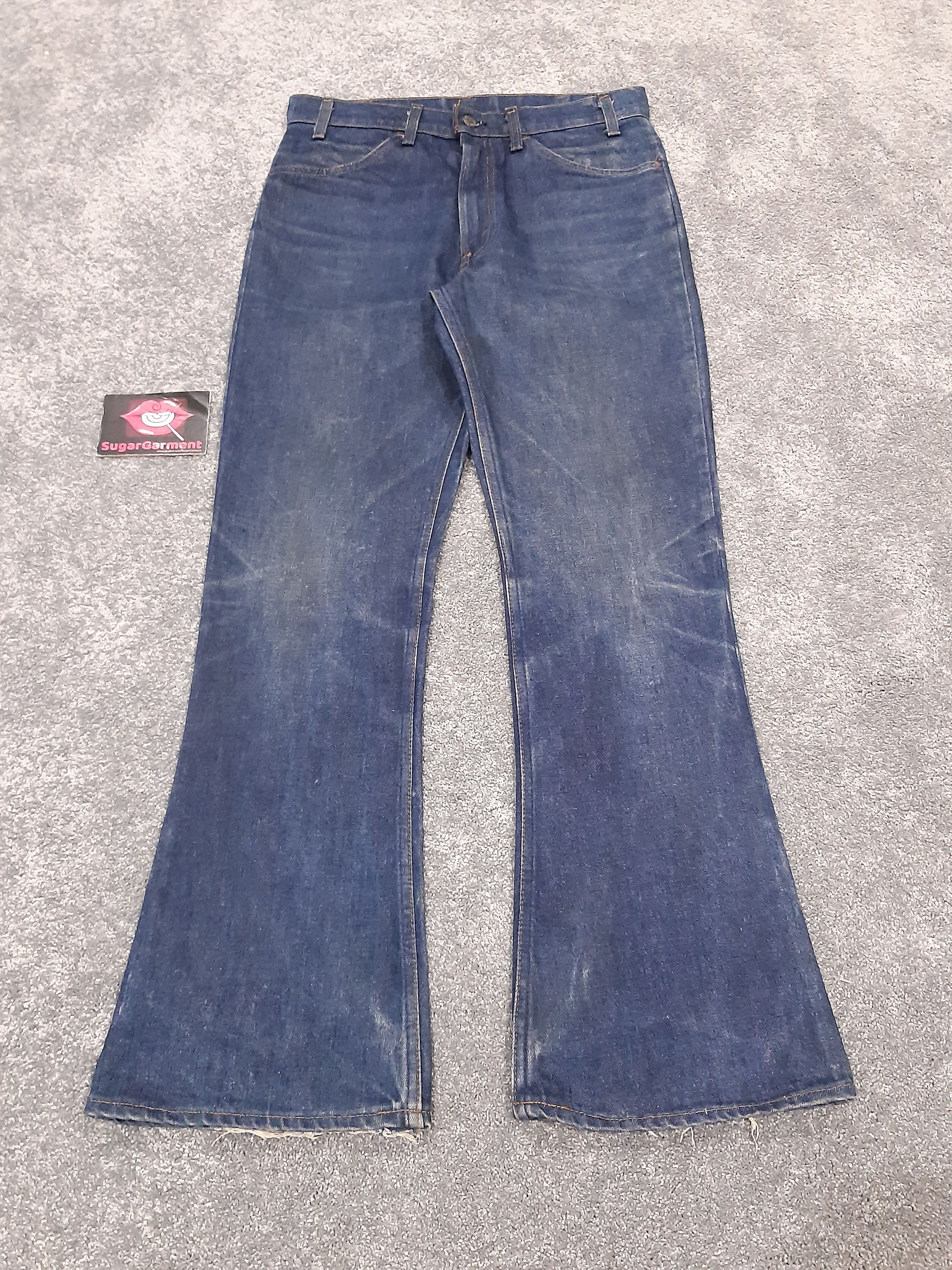 image of Distressed Denim x Levis 646 Flare Bell Bottom Orange Tab Vintage in Blue, Men's (Size 31)
