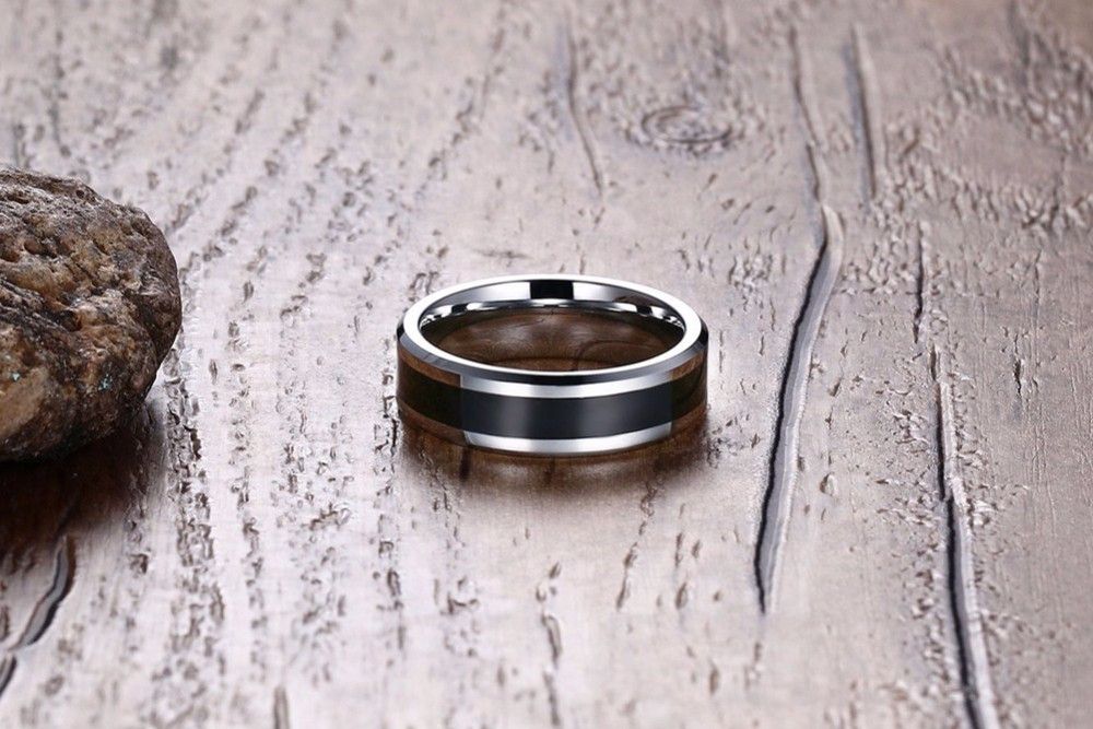 Jewelry 6MM Men's Carbide Black Enamel Ring Size ONE SIZE - 3 Thumbnail
