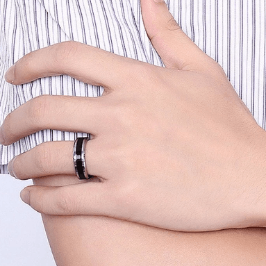 Jewelry 6MM Men's Carbide Black Enamel Ring Size ONE SIZE - 4 Thumbnail