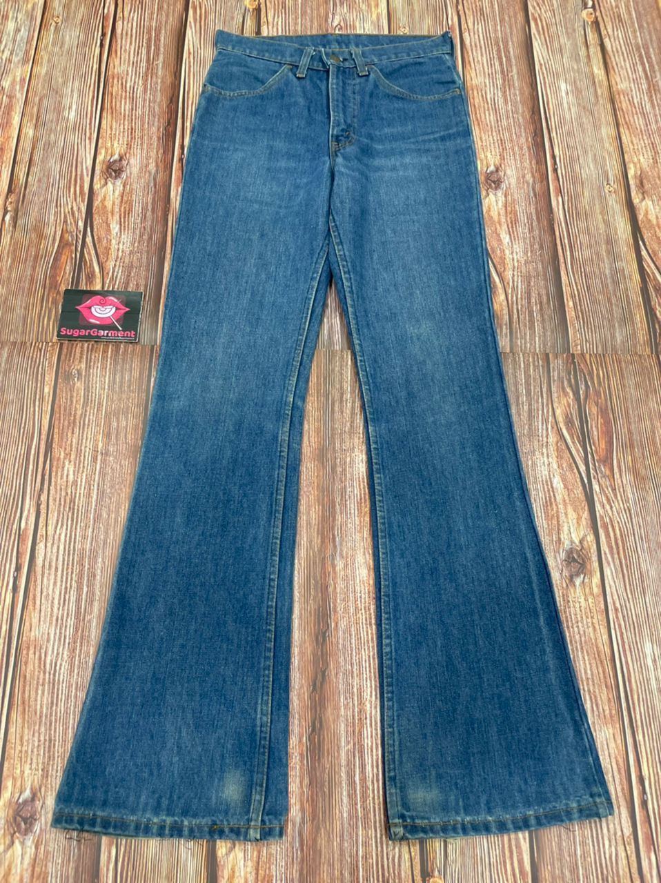 image of Distressed Denim x Levis 646 Bell Bottom Flare Bootcut Talon Usa Jeans in Blue, Men's (Size 28)