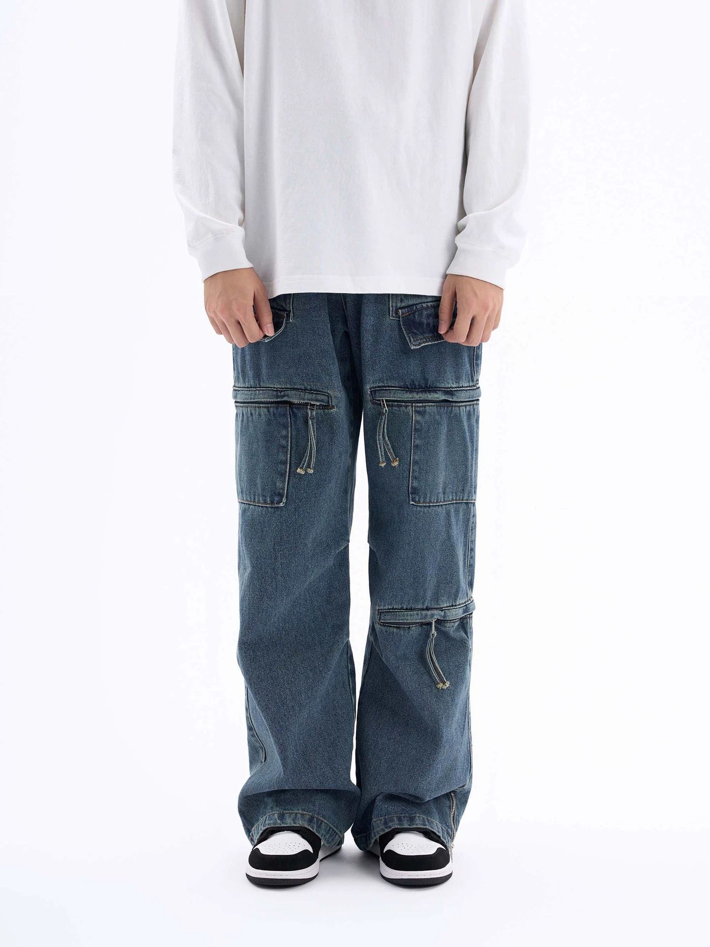 faded hiphop workwear carpenter pants