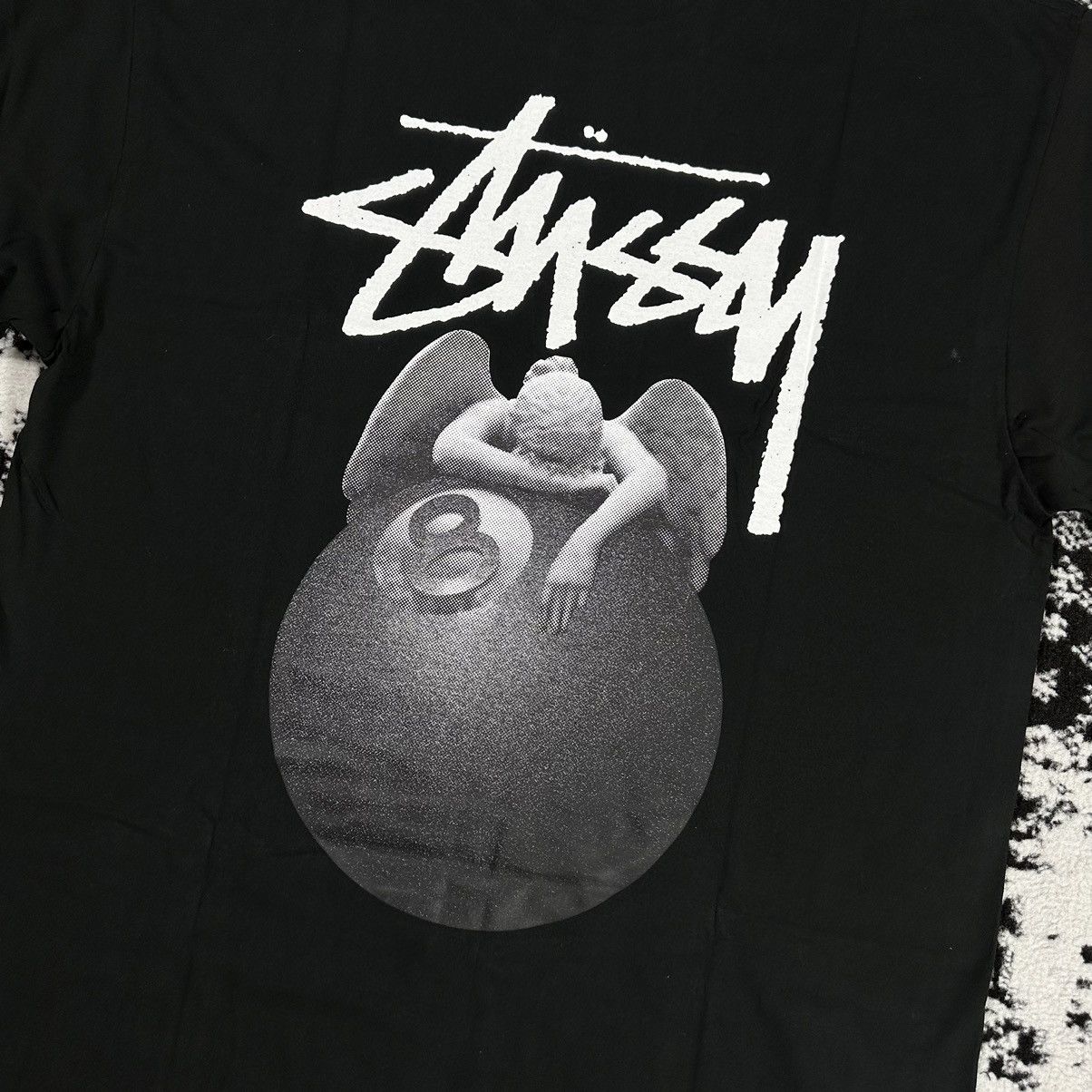 Stussy RARE STUSSY ANGEL 8BALL TEE IN BLACK - LARGE Size US L / EU 52-54 / 3 - 4 Thumbnail