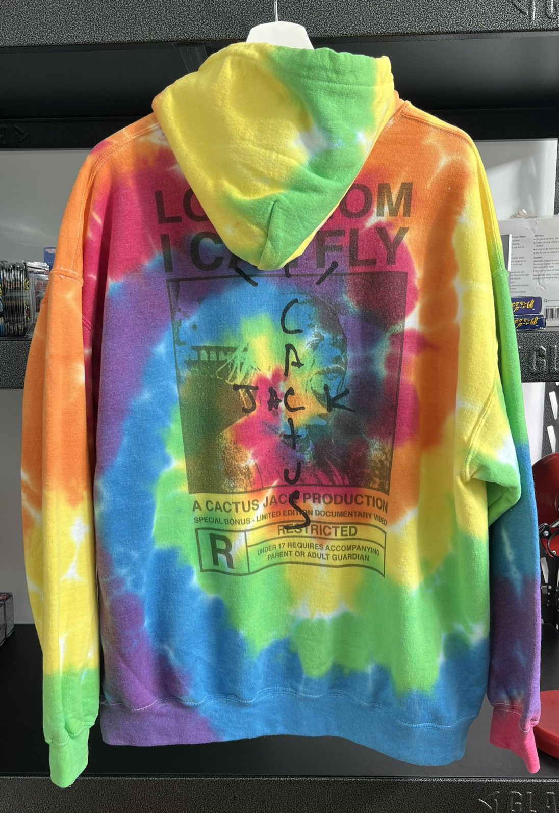 image of Travis Scott Look Mom I Can Fly Tie Dye Hoodie, Men's (Size XL)
