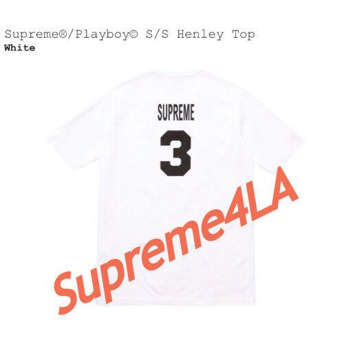 Supreme Supreme 17SS Playboy S/S Henley Top White Size XL | Grailed