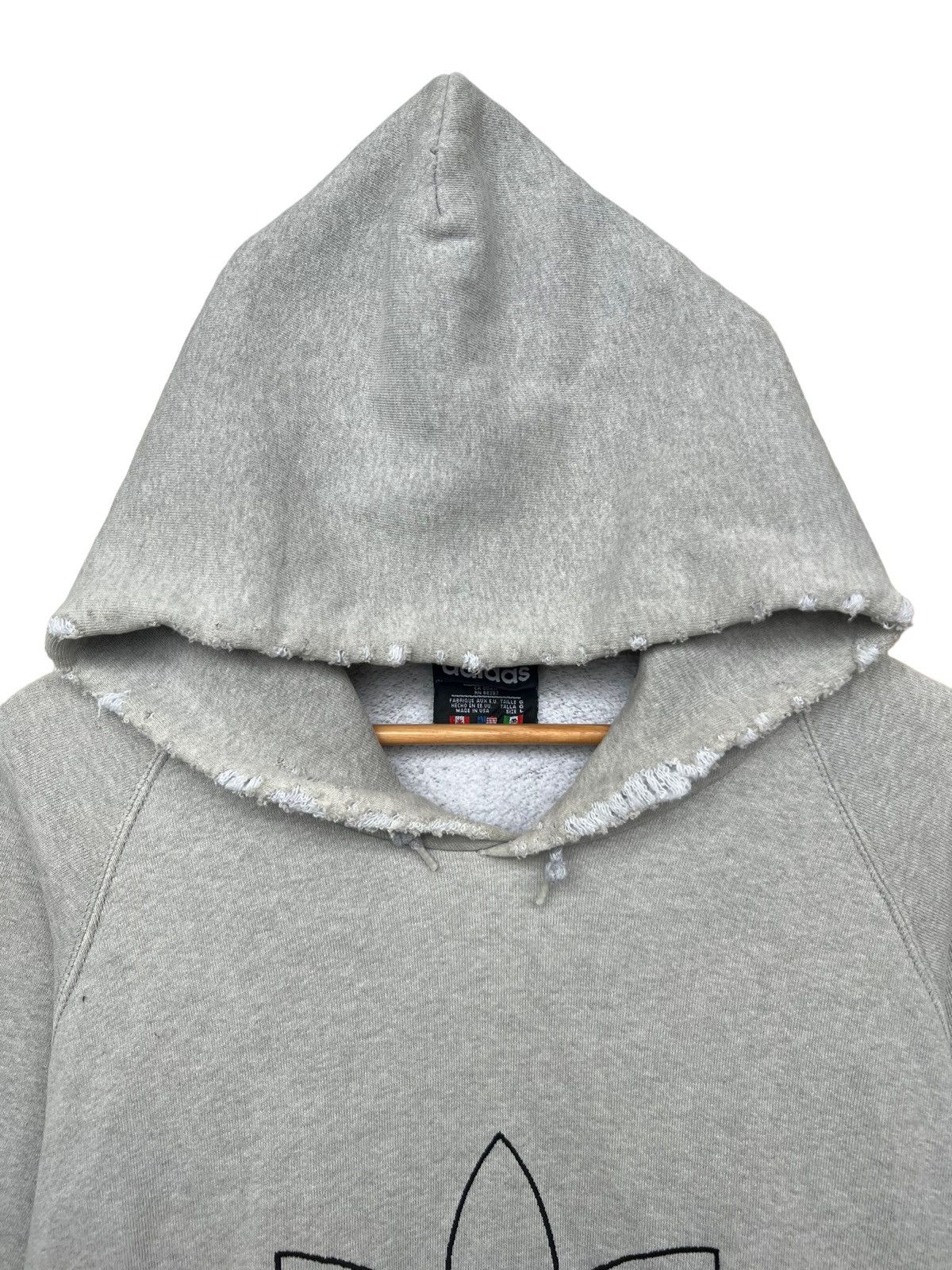 Vintage Vintage 90s Adidas Distressed Thrashed Sun Faded Hoodie XL Size US XL / EU 56 / 4 - 12 Thumbnail