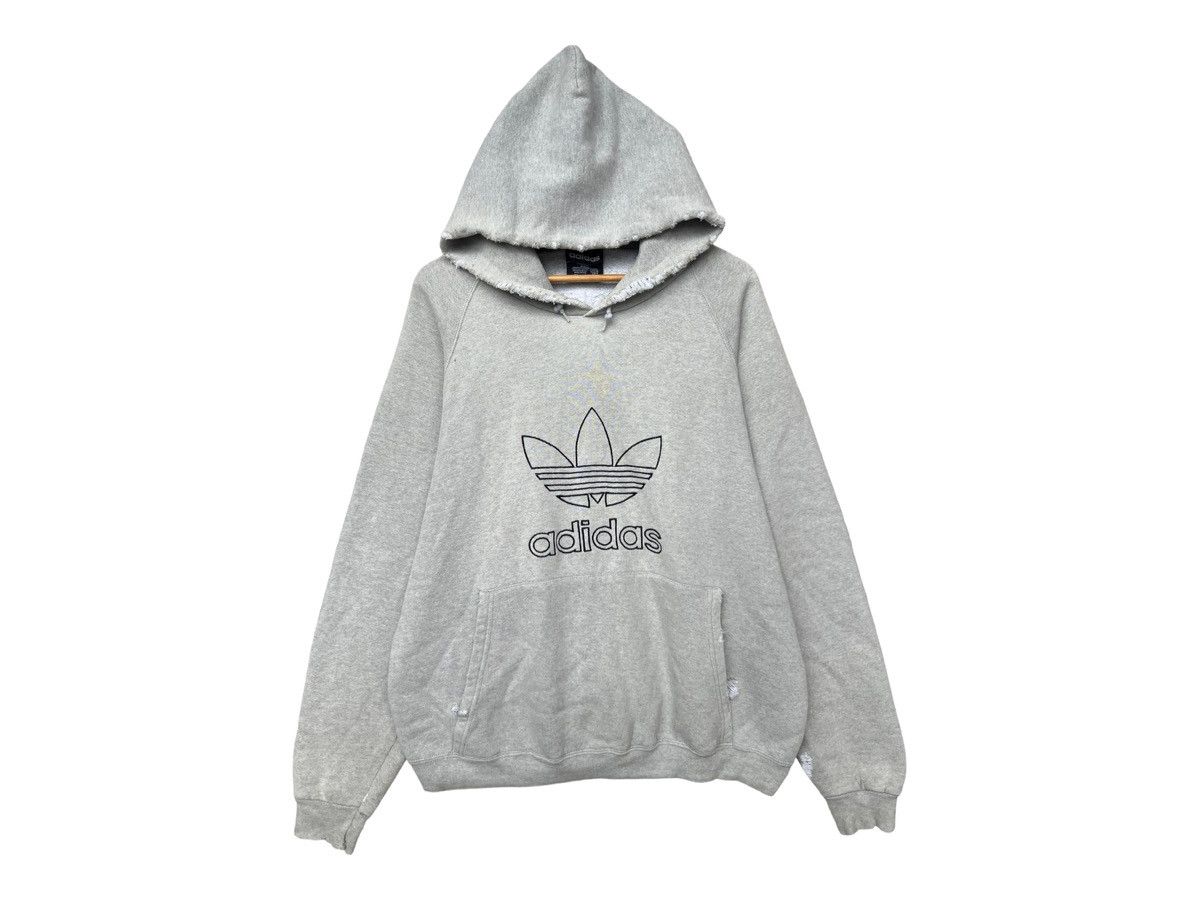 Vintage Vintage 90s Adidas Distressed Thrashed Sun Faded Hoodie XL Size US XL / EU 56 / 4 - 1 Thumbnail