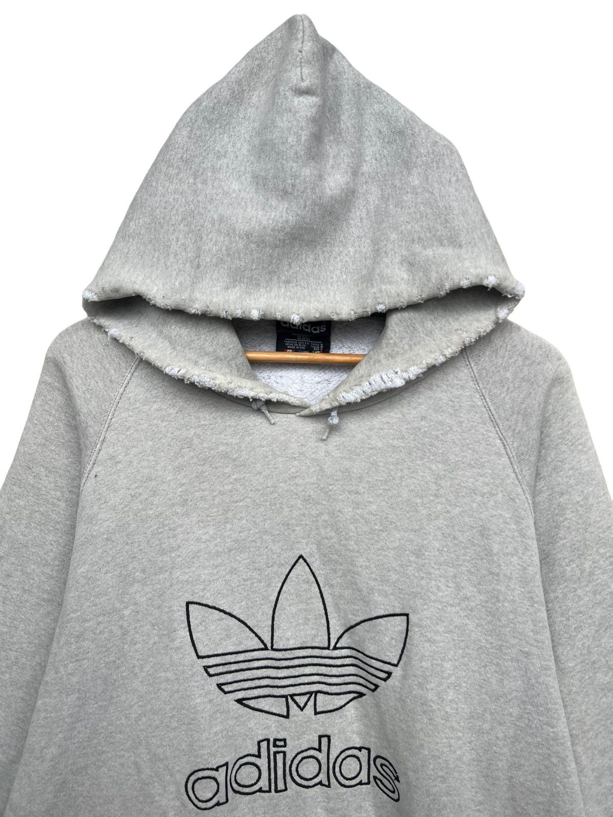 Vintage Vintage 90s Adidas Distressed Thrashed Sun Faded Hoodie XL Size US XL / EU 56 / 4 - 10 Thumbnail