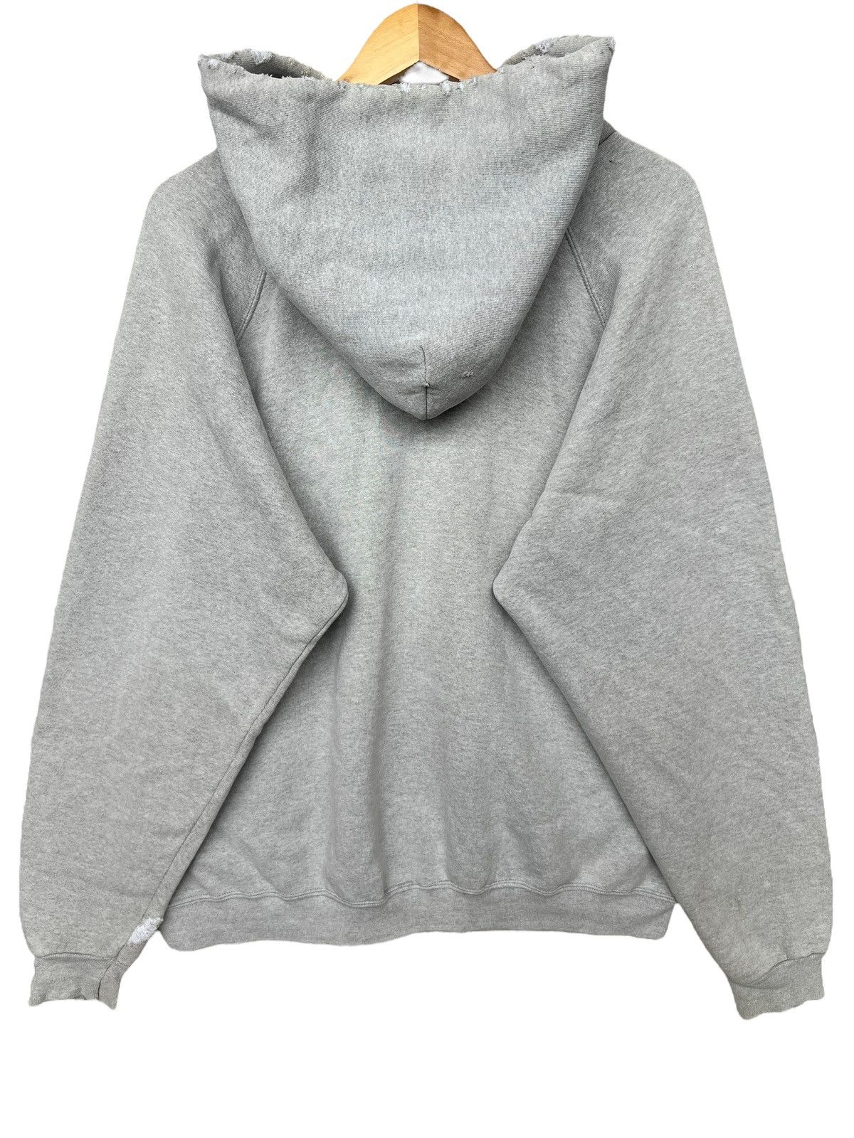 Vintage Vintage 90s Adidas Distressed Thrashed Sun Faded Hoodie XL Size US XL / EU 56 / 4 - 3 Thumbnail