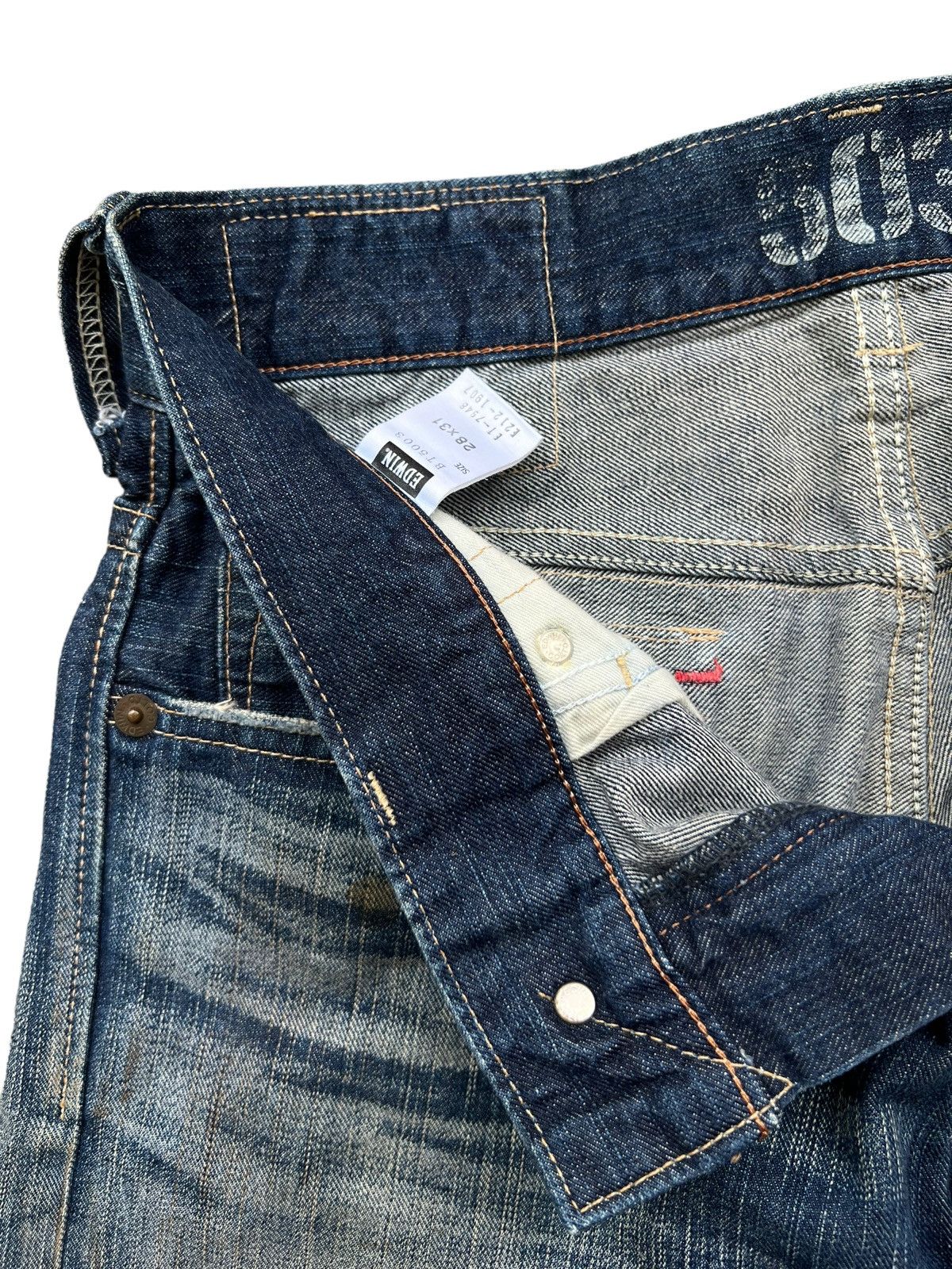 Edwin Vintage Edwin Blue Trip Distressed Denim Jeans 31x32 Size US 31 - 11 Thumbnail