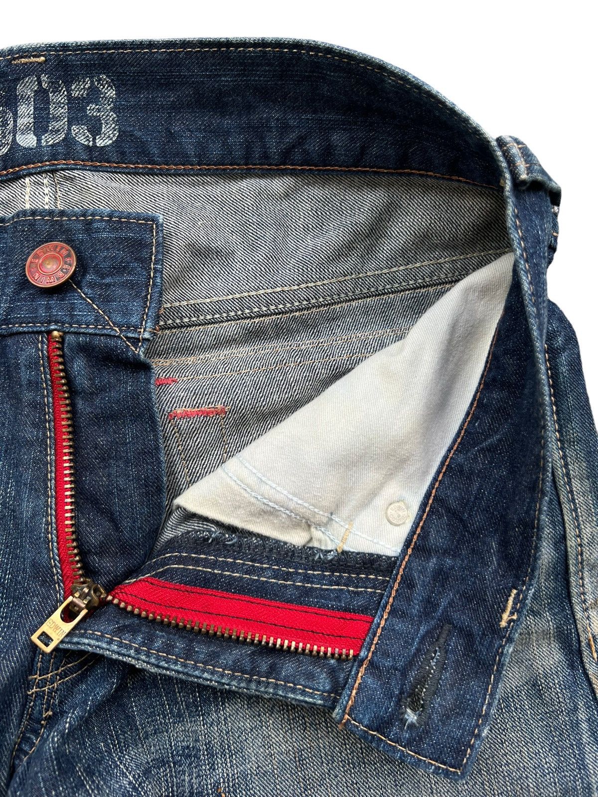 Edwin Vintage Edwin Blue Trip Distressed Denim Jeans 31x32 Size US 31 - 10 Thumbnail