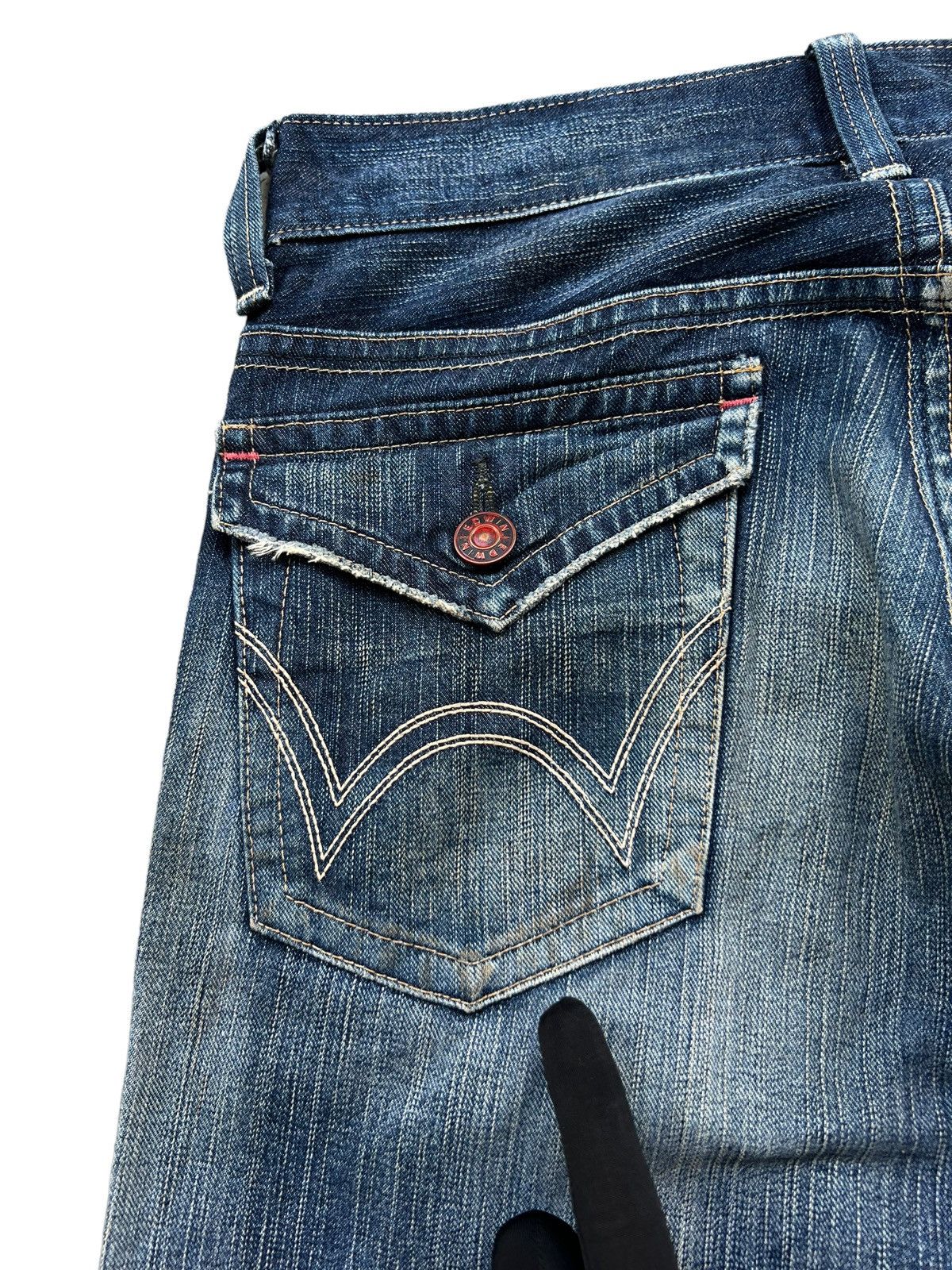 Edwin Vintage Edwin Blue Trip Distressed Denim Jeans 31x32 Size US 31 - 8 Thumbnail