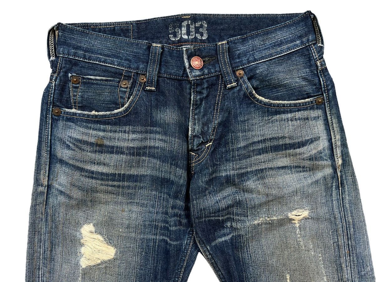 Edwin Vintage Edwin Blue Trip Distressed Denim Jeans 31x32 Size US 31 - 4 Thumbnail