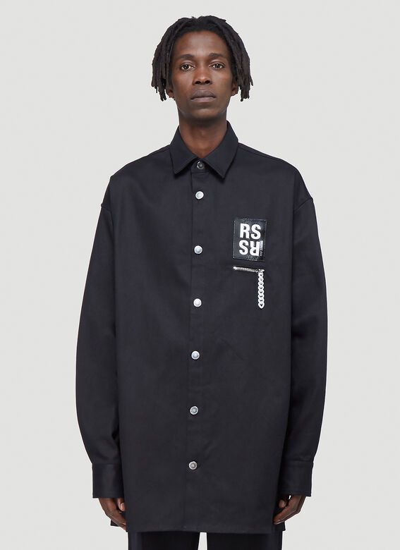 Raf Simons Oversized Denim Shirt in Black Size US L / EU 52-54 / 3 - 1 Thumbnail