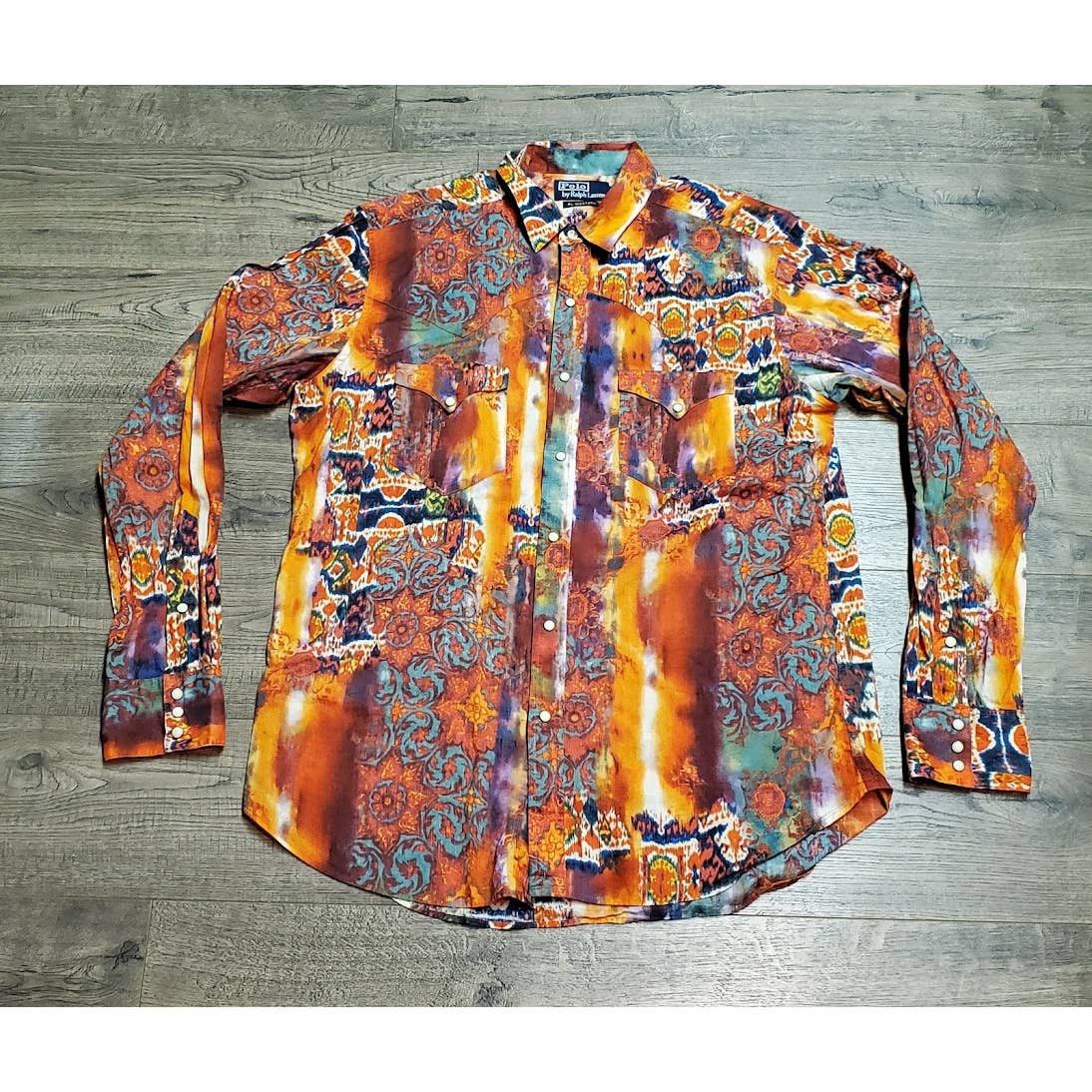 Vintage 90s Polo Ralph Lauren Western Pearl Snap Shirt