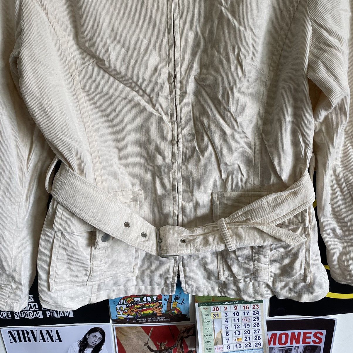 Vintage Vintage Jasper Minx White Corduroy Jacket Size M / US 6-8 / IT 42-44 - 2 Thumbnail