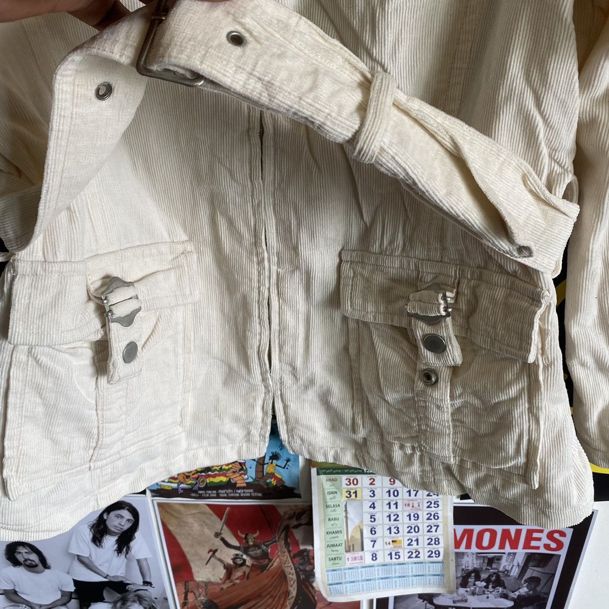 Vintage Vintage Jasper Minx White Corduroy Jacket Size M / US 6-8 / IT 42-44 - 3 Thumbnail