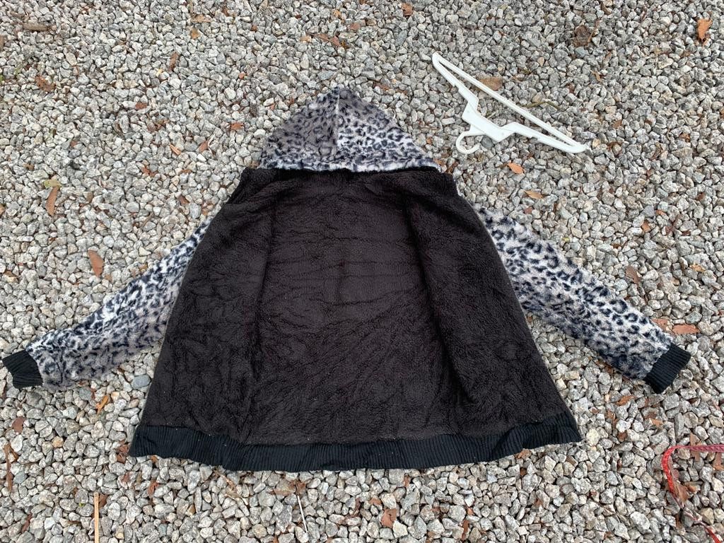 Japanese Brand Snow Leopard Design Faux Fur zipper Hoodie Size M / US 6-8 / IT 42-44 - 7 Thumbnail