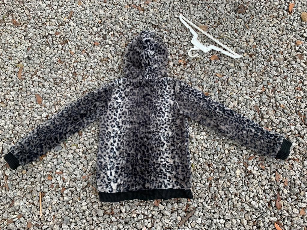 Japanese Brand Snow Leopard Design Faux Fur zipper Hoodie Size M / US 6-8 / IT 42-44 - 4 Thumbnail