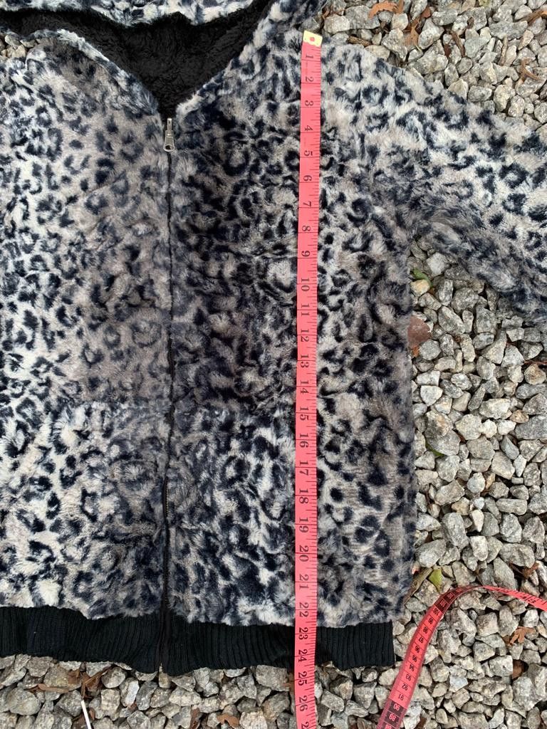 Japanese Brand Snow Leopard Design Faux Fur zipper Hoodie Size M / US 6-8 / IT 42-44 - 12 Thumbnail