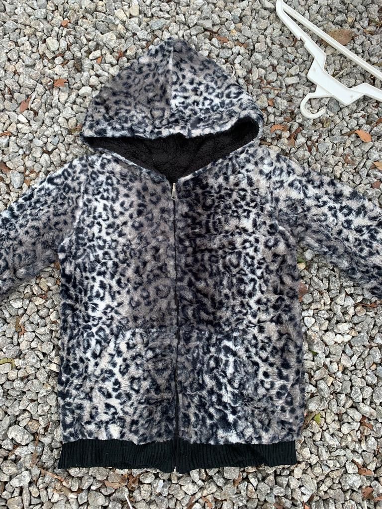 Japanese Brand Snow Leopard Design Faux Fur zipper Hoodie Size M / US 6-8 / IT 42-44 - 5 Thumbnail