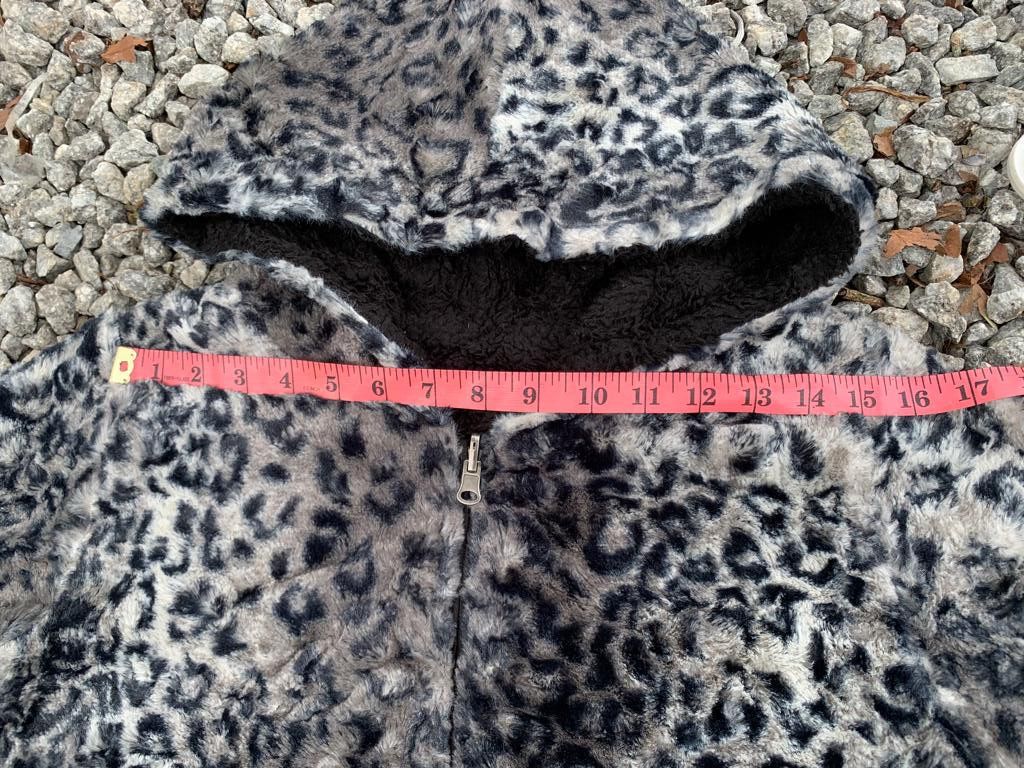 Japanese Brand Snow Leopard Design Faux Fur zipper Hoodie Size M / US 6-8 / IT 42-44 - 14 Thumbnail