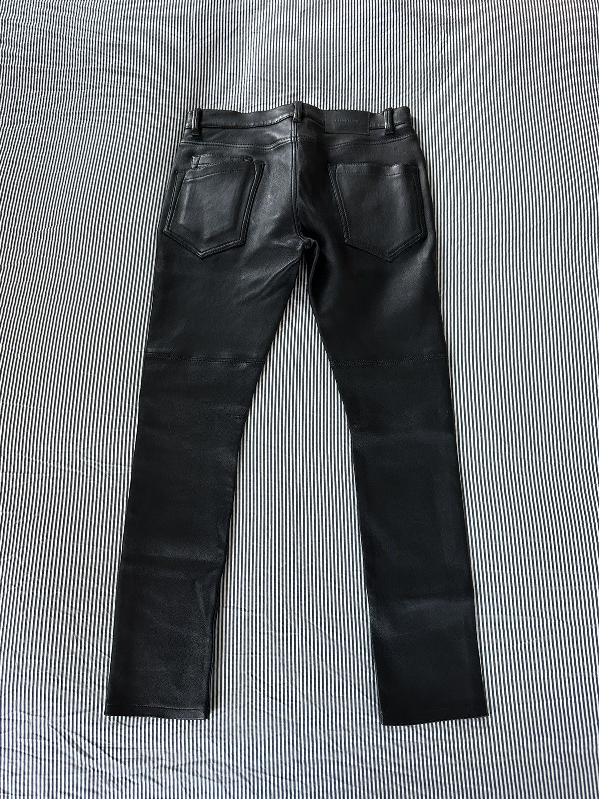 Helmut Lang Black Stretch Lambskin Pants Size US 31 - 3 Thumbnail