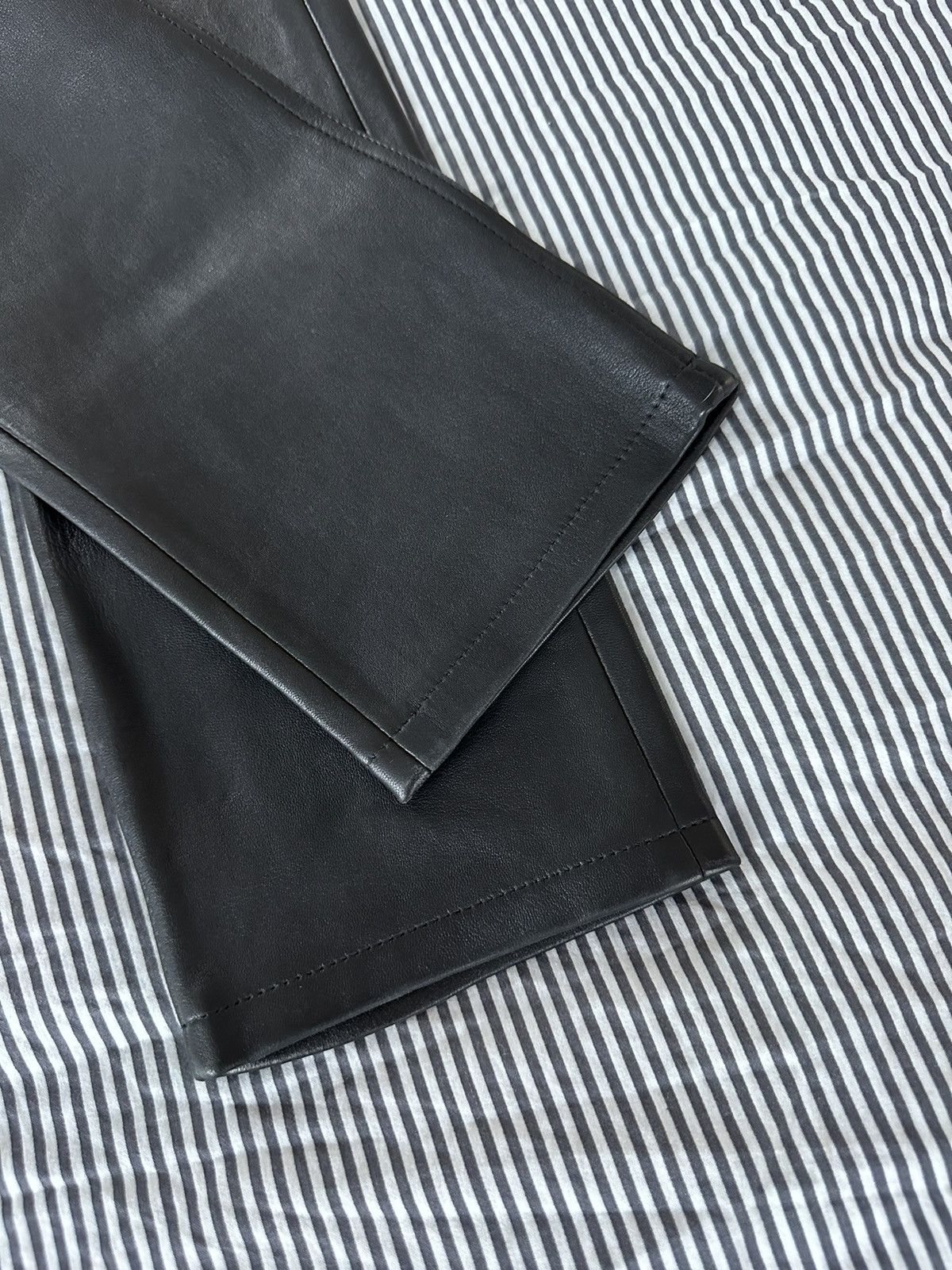 Helmut Lang Black Stretch Lambskin Pants Size US 31 - 5 Thumbnail